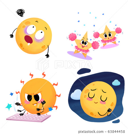 Set of Weather icon cartoon style illustration. 011 63844458