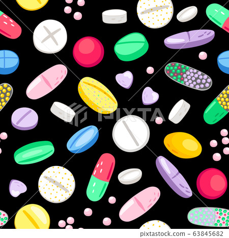 Cartoon pills and tablets pattern Cartoon pills and tablets pattern 63845682