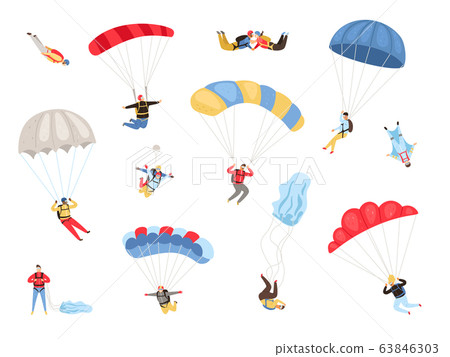 Parachute skydivers set Parachute skydivers set 63846303