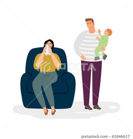 Postpartum depression concept 63846617