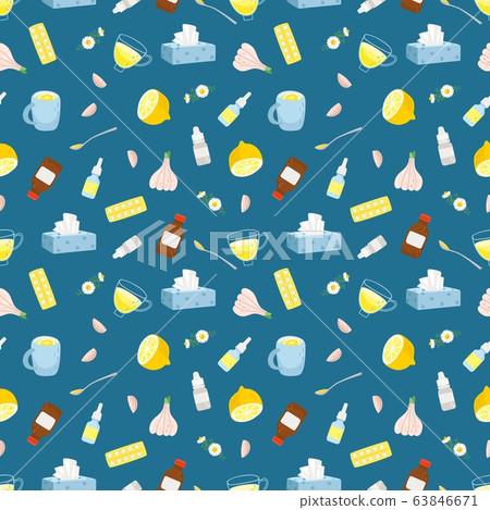 Cold remedies seamless pattern Cold remedies seamless pattern 63846671
