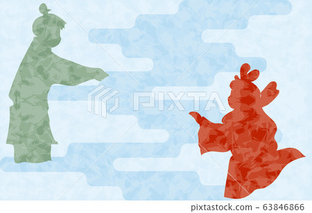 七夕orihime和hikoboshi剪影圖 七夕orihime和hikoboshi剪影圖 63846866