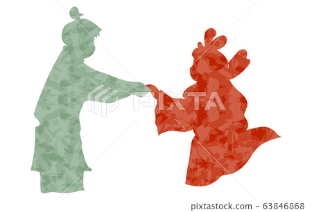Tanabata orihime and hikoboshi silhouette illustration 63846868