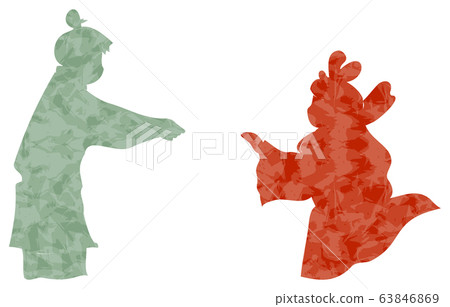 Tanabata orihime and hikoboshi silhouette illustration 63846869