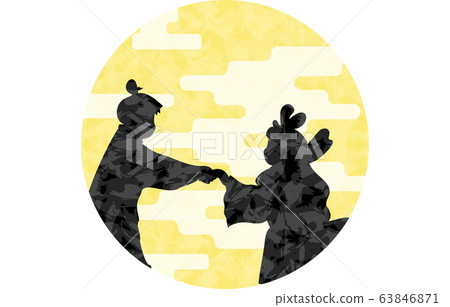 Tanabata orihime and hikoboshi silhouette illustration 63846871