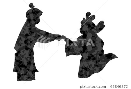 Tanabata orihime and hikoboshi silhouette illustration 63846872