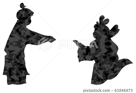 Tanabata orihime and hikoboshi silhouette illustration 63846873