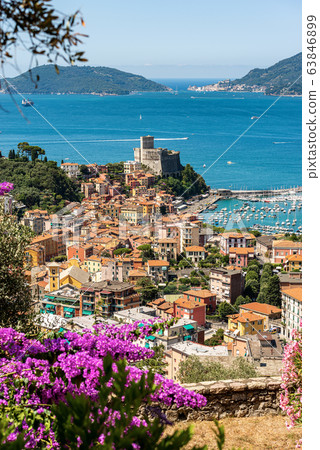 Cityscape of Lerici and Portovenere town - Liguria Italy Cityscape of Lerici and Portovenere town - Liguria Italy 63846899