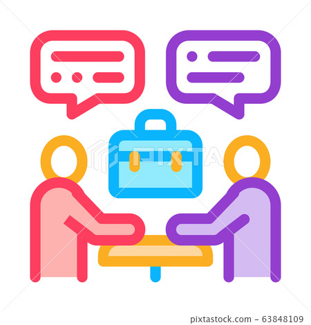 business discussion at the meeting icon vector outline illustration business discussion at the meeting icon vector outline illustration 63848109