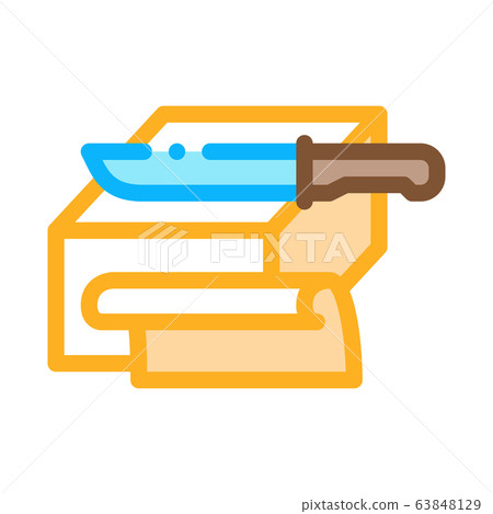 butter slices icon vector outline illustration 63848129