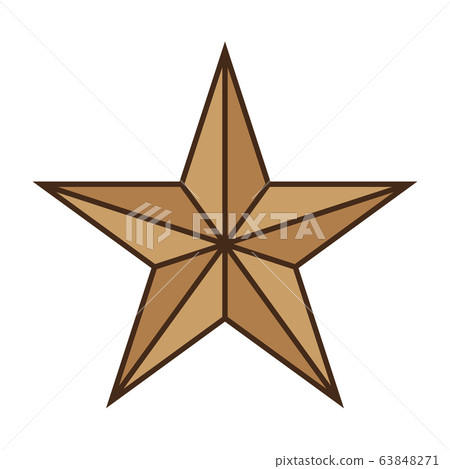 Five pointed golden star vector icon on white Five pointed golden star vector icon on white 63848271