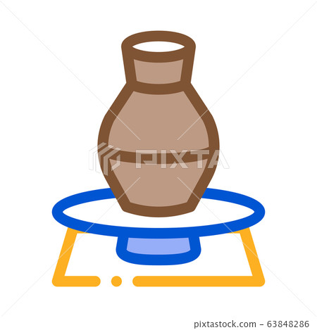 vase on pottery wheel icon vector outline illustration vase on pottery wheel icon vector outline illustration 63848286