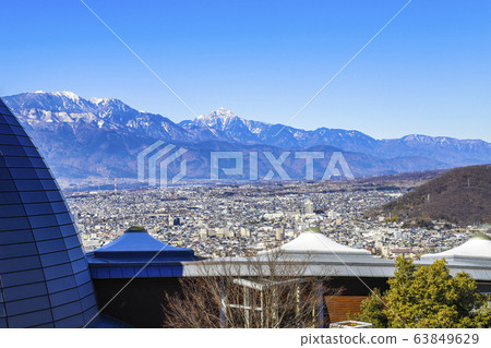 從山梨縣立科學博物館看南阿爾卑斯山和甲府盆地 從山梨縣立科學博物館看南阿爾卑斯山和甲府盆地 63849629