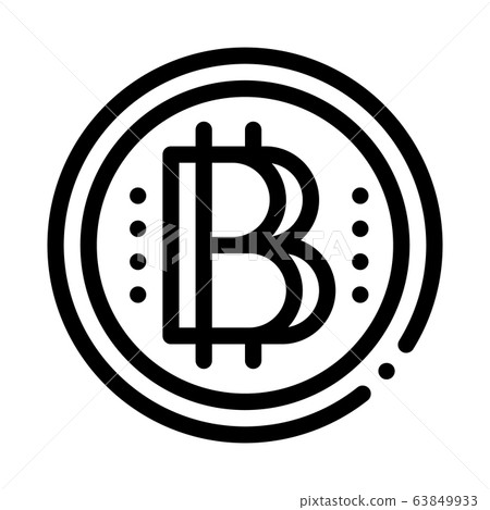 bitcoin coin icon vector outline illustration bitcoin coin icon vector outline illustration 63849933