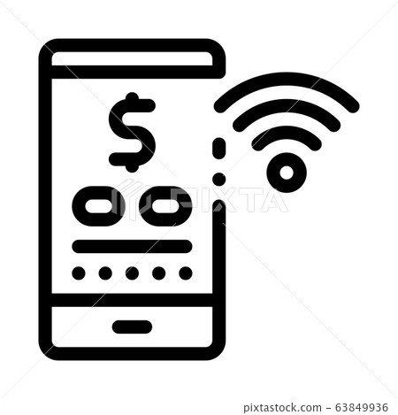 money management through wi-fi distribution icon vector outline illustration 63849936