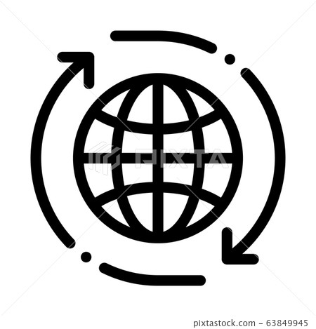 world internet network icon vector outline... - Stock Illustration ...