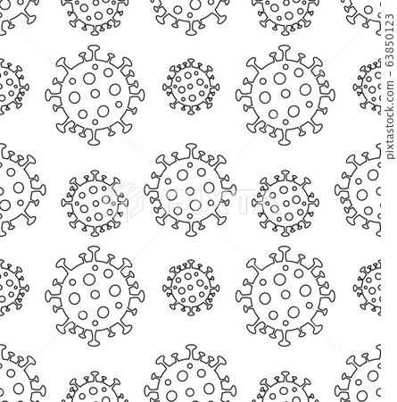 Vector seamless pattern of outline Coronavirus - Stock Illustration ...