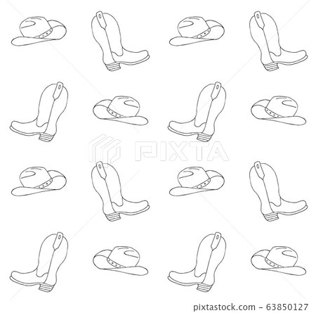 Vector seamless pattern of cowboy hat and boot Vector seamless pattern of cowboy hat and boot 63850127