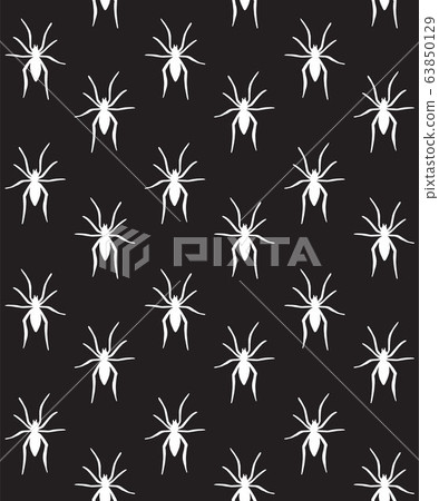 Vector seamless pattern of white spider silhouette Vector seamless pattern of white spider silhouette 63850129