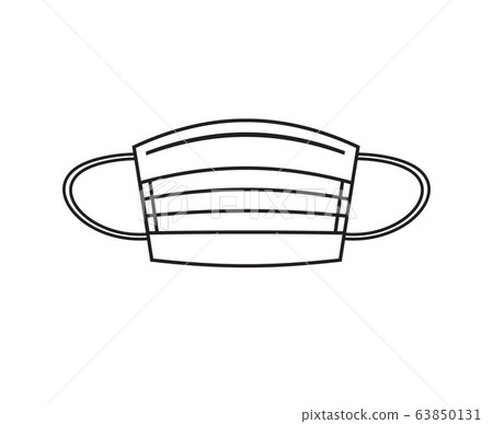 Vector flat outline medical face mask 63850131