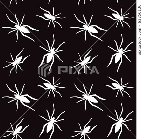 Vector seamless pattern of white spider silhouette Vector seamless pattern of white spider silhouette 63850136