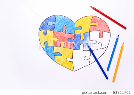 World Autism Awareness day. Color pencils and World Autism Awareness day. Color pencils and 63851701
