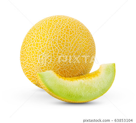cantaloupe melon isolated on white background. full depth of field 63853104