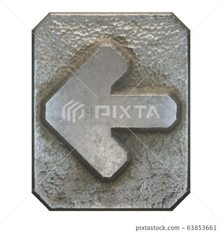 Industrial metal symbol left arrow on white background 3d 63853661