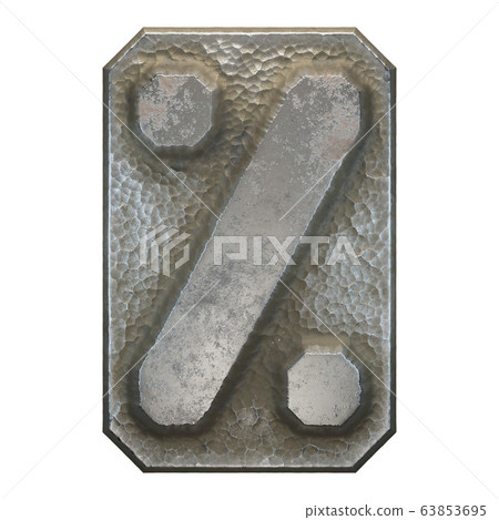 Industrial metal symbol percent on white background 3d Industrial metal symbol percent on white background 3d 63853695