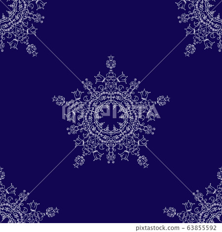 Ethnic seamless pattern with hand drawn mandalas - Stock Illustration ...