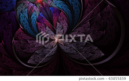Multicolored symmetrical Butterfly in stained 63855839