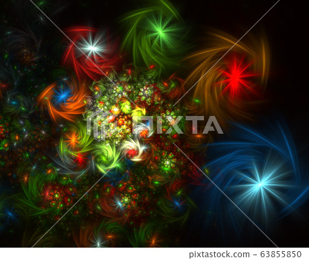 Abstract glowing sparkles. Fractal spiral Abstract glowing sparkles. Fractal spiral 63855850