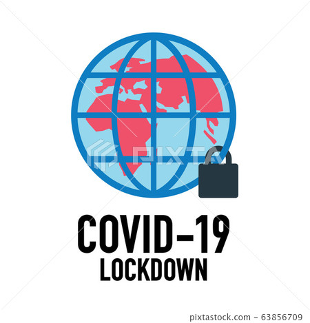World Covid-19 lockdown for quarantine concept. 63856709