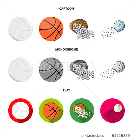 Isolated object of ball and soccer symbol. Collection of ball and basketball stock vector illustration. 63856879