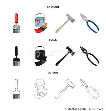 Vector design of tool and construction logo. Set of tool and carpentry stock symbol for web. Vector design of tool and construction logo. Set of tool and carpentry stock symbol for web. 63857521