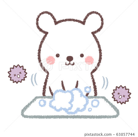Hand-washed polar bear and fungus Hand-washed polar bear and fungus 63857744