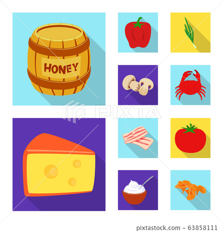 Isolated object of taste and product symbol. Collection of taste and cooking vector icon for stock. 63858111