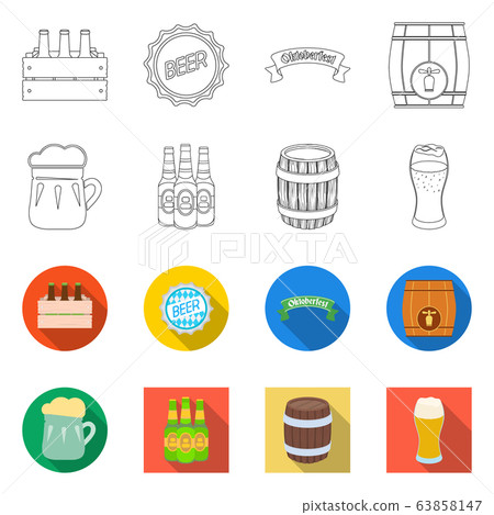 Isolated object of minimal and pint symbol. Set of minimal and craft stock vector illustration. 63858147