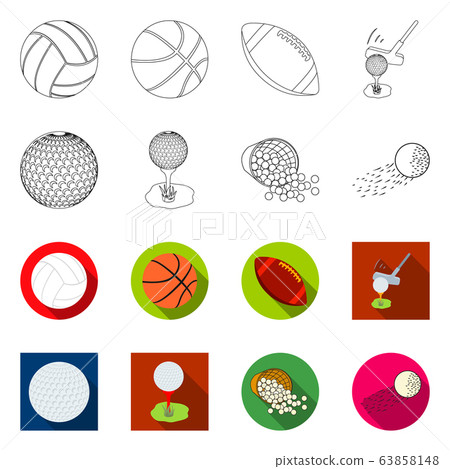 Isolated object of ball and soccer sign. Collection of ball and basketball stock symbol for web. 63858148