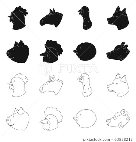 Isolated object of agriculture and breeding symbol. Set of agriculture and organic stock symbol for web. 63858212