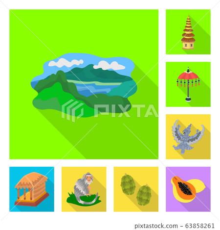 Vector illustration of travel and tourism icon. Collection of travel and island stock symbol for web. 63858261