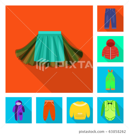 Vector illustration of fashion and garment logo. Set of fashion and cotton stock vector illustration. Vector illustration of fashion and garment logo. Set of fashion and cotton stock vector illustration. 63858262