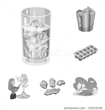 Vector design of square and purity icon. Set of square and frozen stock vector illustration. Vector design of square and purity icon. Set of square and frozen stock vector illustration. 63858760
