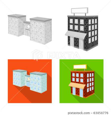 Vector illustration of construction and building sign. Set of construction and estate stock vector illustration. 63858776