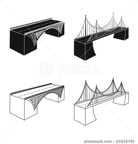 Isolated object of connection and design icon. Set of connection and side vector icon for stock. 63858795