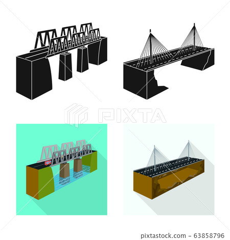 Isolated object of connection and design symbol. Collection of connection and side vector icon for stock. Isolated object of connection and design symbol. Collection of connection and side vector icon for stock. 63858796