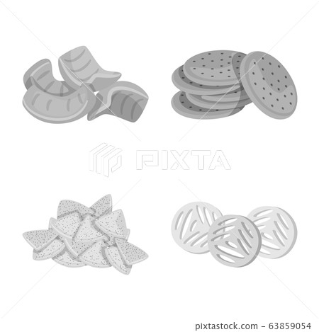 Vector illustration of product and menu sign. Collection of product and bar stock vector illustration. 63859054