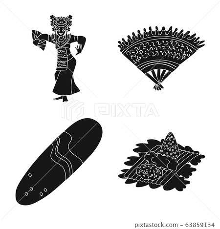 Isolated object of and traditional icon. Collection of and bali stock symbol for web. Isolated object of and traditional icon. Collection of and bali stock symbol for web. 63859134