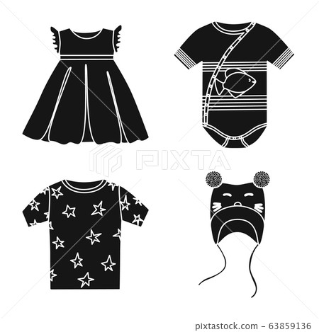 Vector design of little and cotton symbol. Collection of little and kid stock vector illustration. Vector design of little and cotton symbol. Collection of little and kid stock vector illustration. 63859136