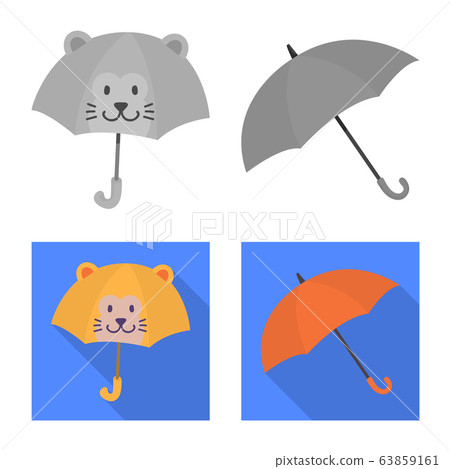 Vector design of protection and closed logo. Set of protection and rainy vector icon for stock. Vector design of protection and closed logo. Set of protection and rainy vector icon for stock. 63859161